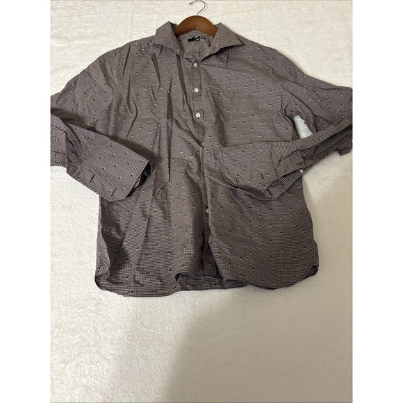 Murano Other - Murano XL Pineapple Geometric Print Button Front Dress Shirt French Cuffs